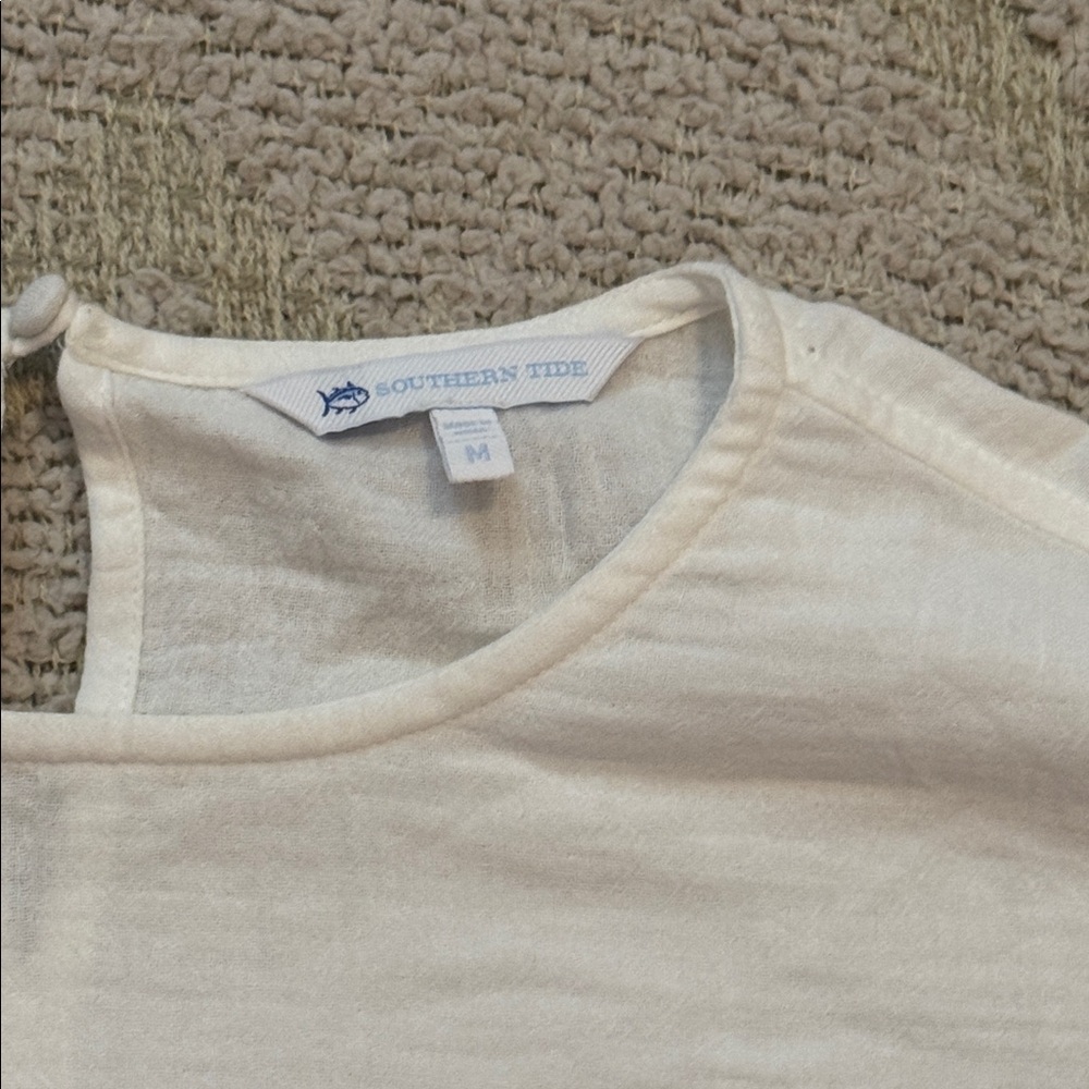 Southern Tide Cream Pocket Tee 100% Cotten | Medium - Picture 2 of 4